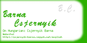 barna csjernyik business card